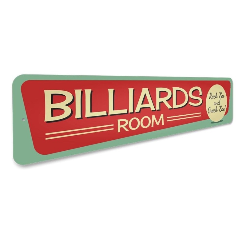 Vintage Billiards Room Aluminum Sign