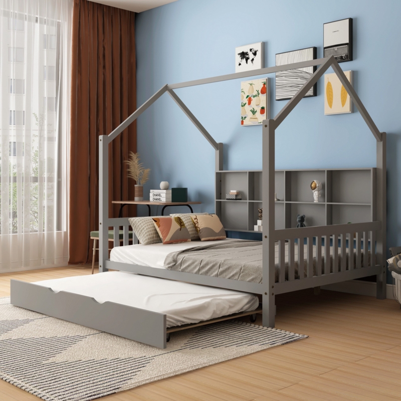 Industrial Ladder Bookshelf with Storage