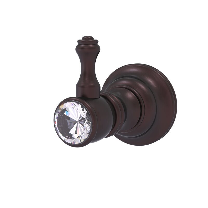 Wall mounted hook with crystal accent