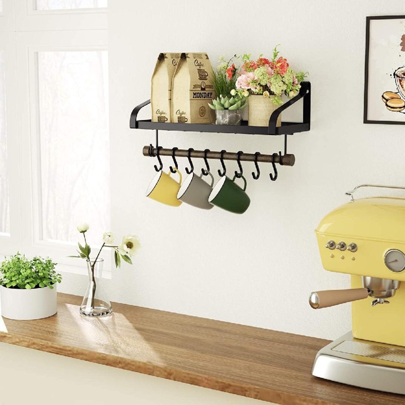 Modern Wall Mounted Pot Rack with Storage
