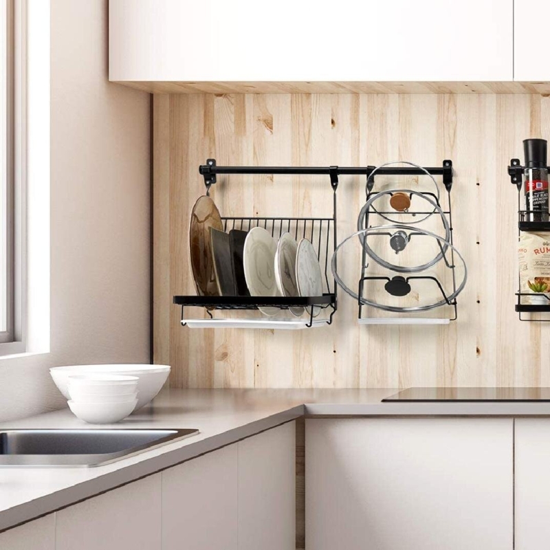 Foldable Lid Organizer with Wall Mounted Rail Set
