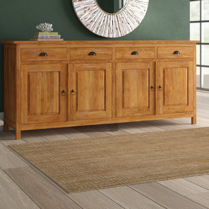 Wang 79'' Wide 4 Drawer Java Teak Solid Wood Sideboard