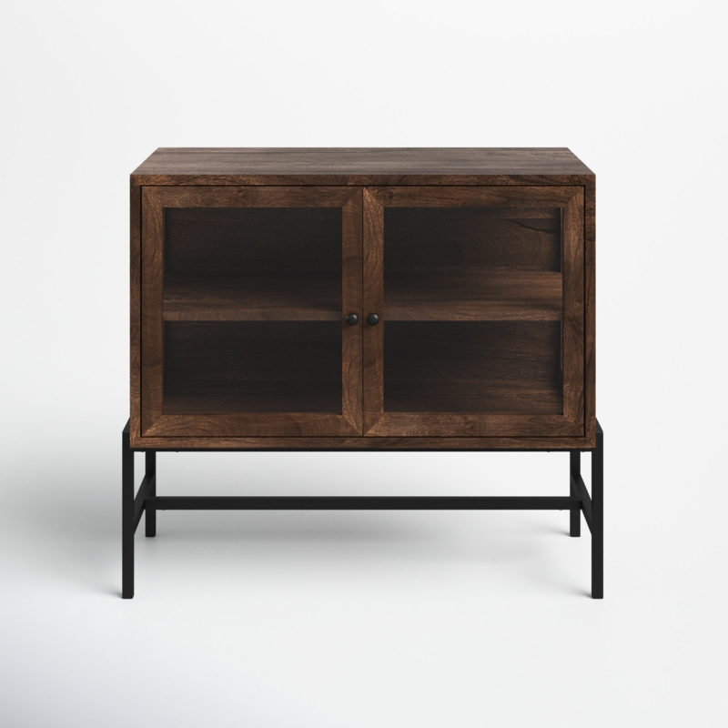 Mango Wood and Glass Display Cabinet