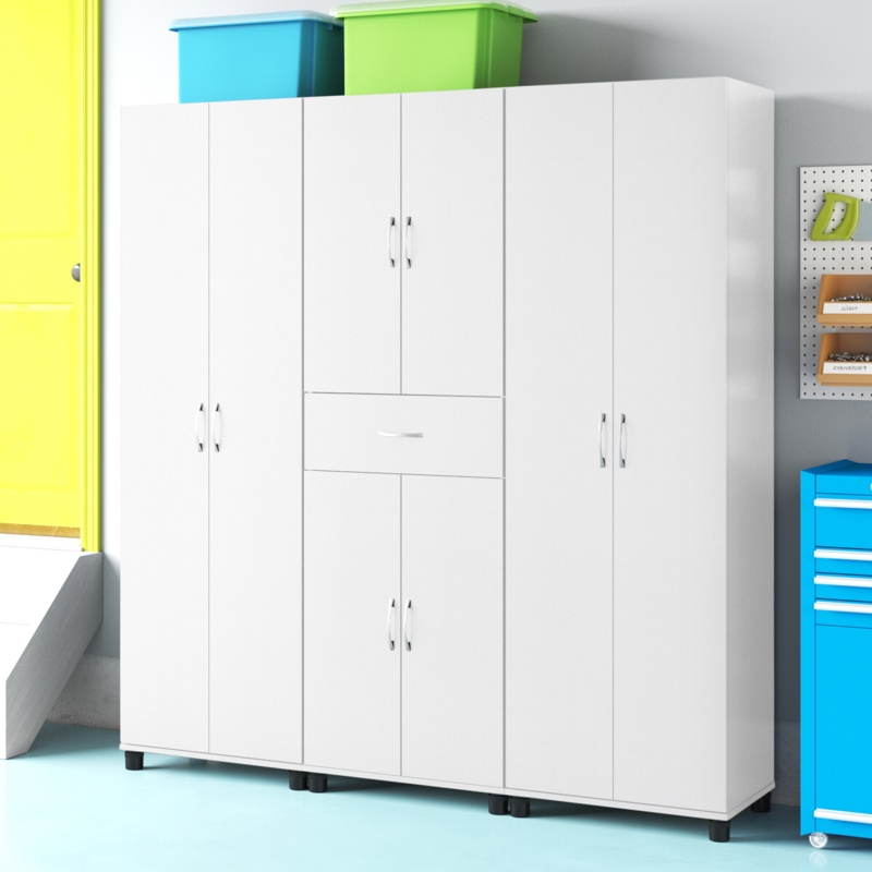 Wayfair Basics® Aaru 75.25" H x 70.86" W x 15.4" D Garage Storage Cabinet System
