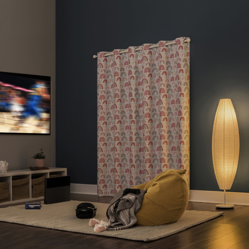 Rainbow Print Blackout Curtain Panel