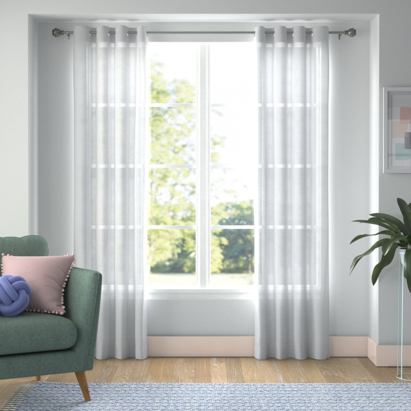Wayfair Basics® Solid Sheer Grommet Single Curtain Panel