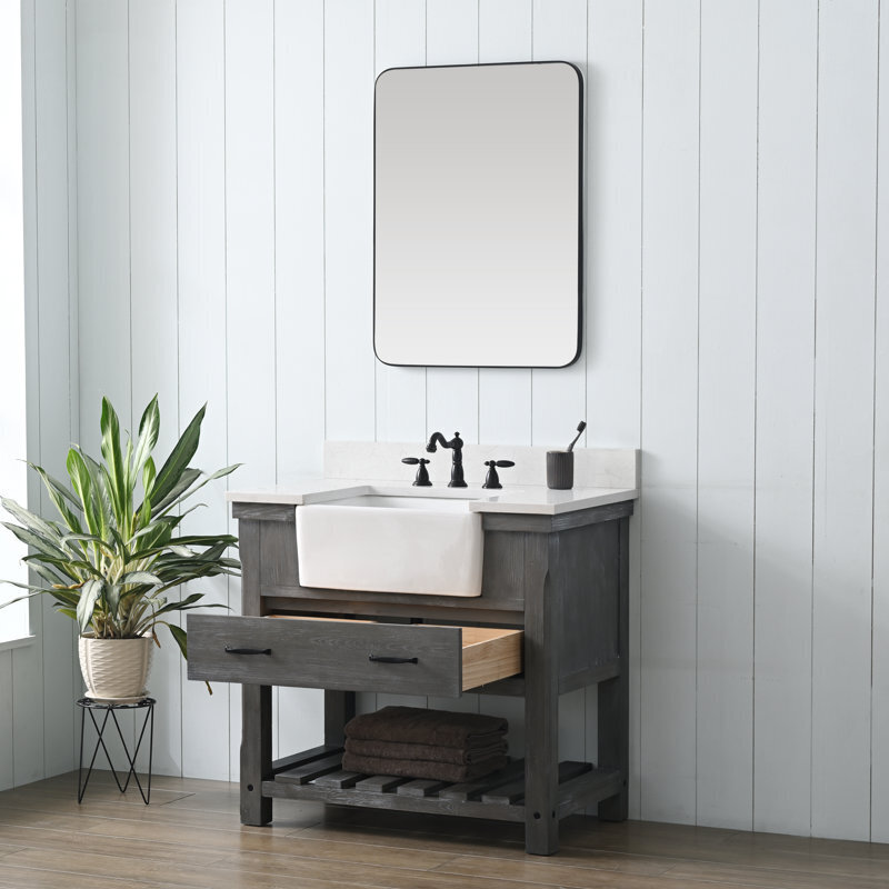 Weathered Gray Beachy Bathroom Vanity