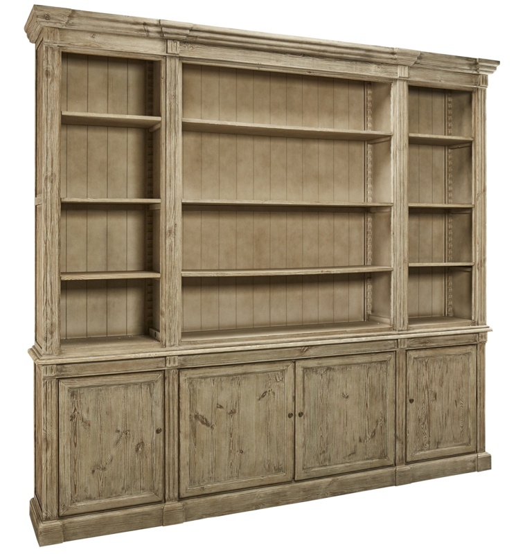 Weatherford 95'' H x 102.5'' W Solid Wood Library Bookcase