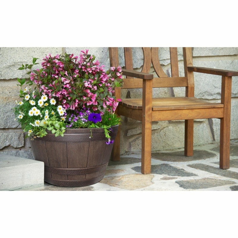 Westcott Resin Barrel Planter