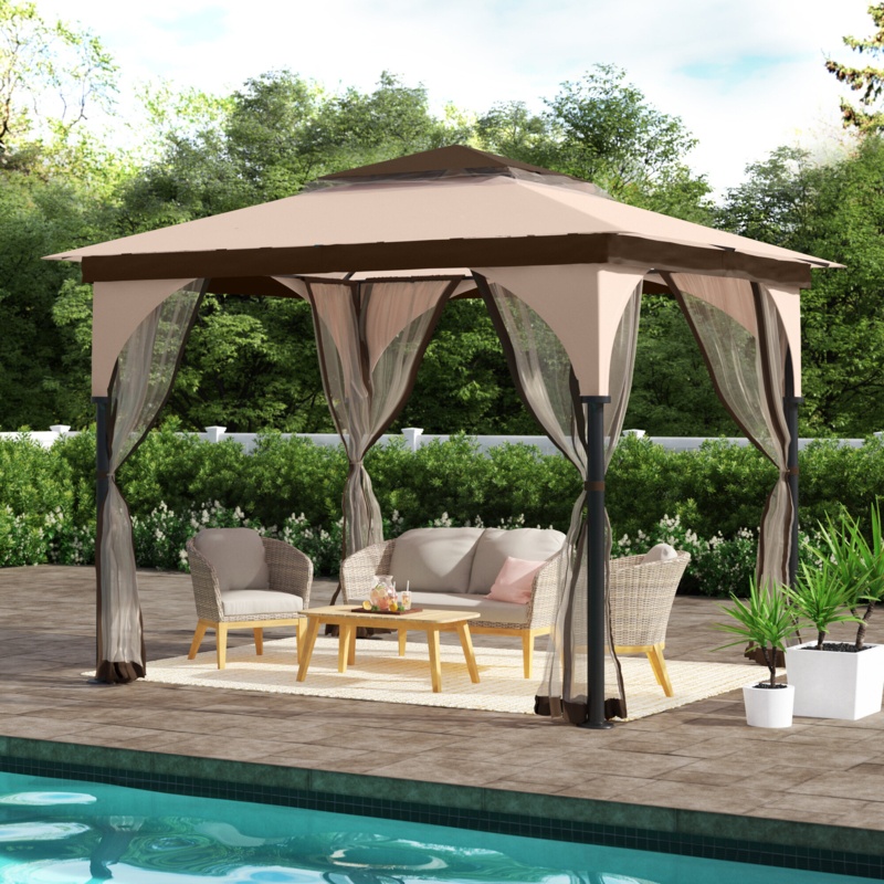 Westhought 9.5 ft. W x 9.5 ft. D Metal Grill Gazebo