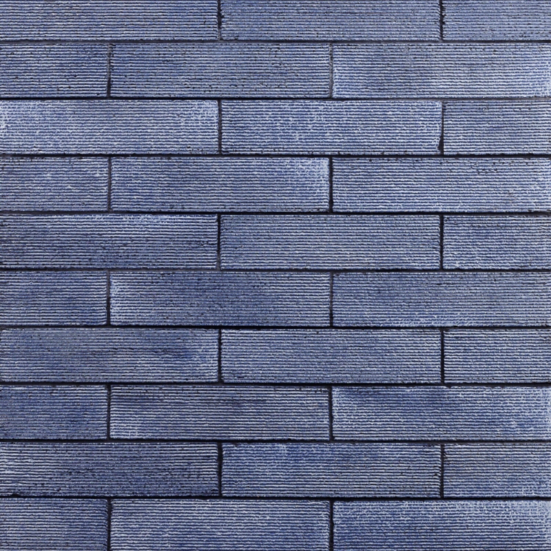 Hand-Painted Ribbed Clay Tiles