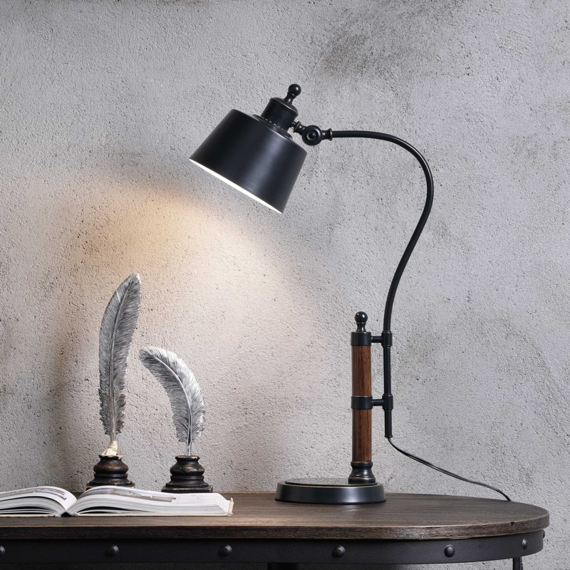 Industrial Task Lamp with Russet Bronze Frame