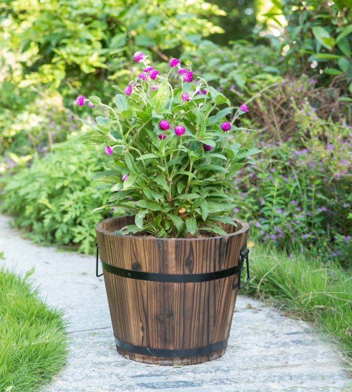 Whiskey Wooden Barrel Planter