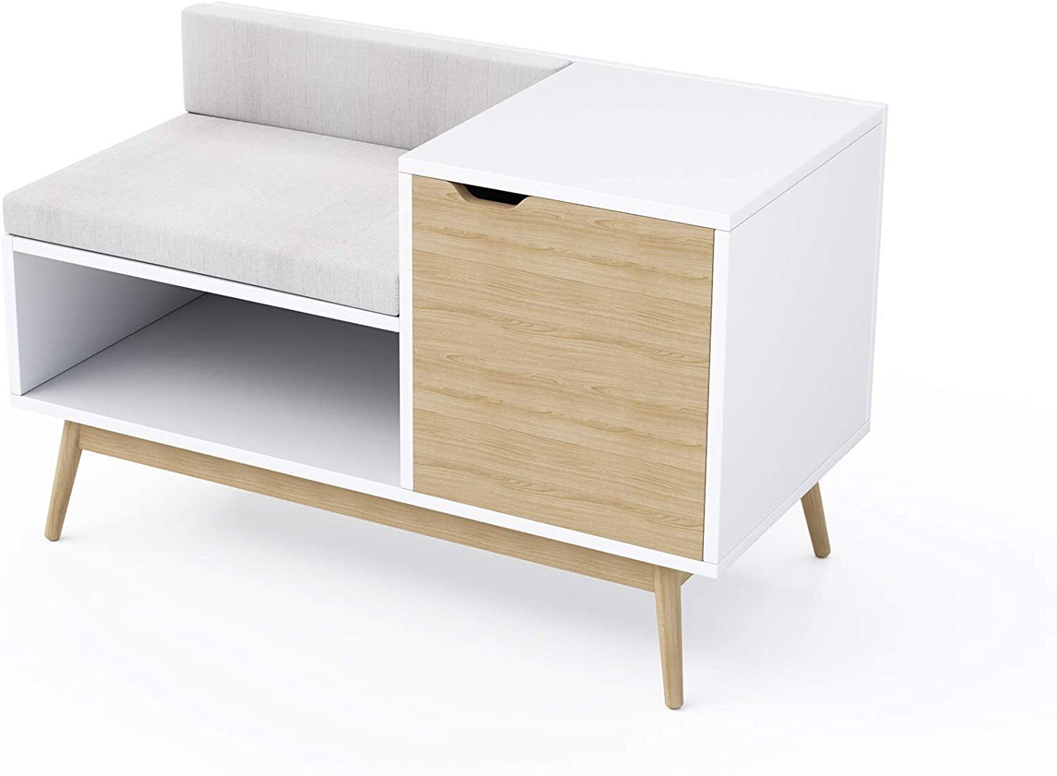 White Wood Telephone Chair with Table