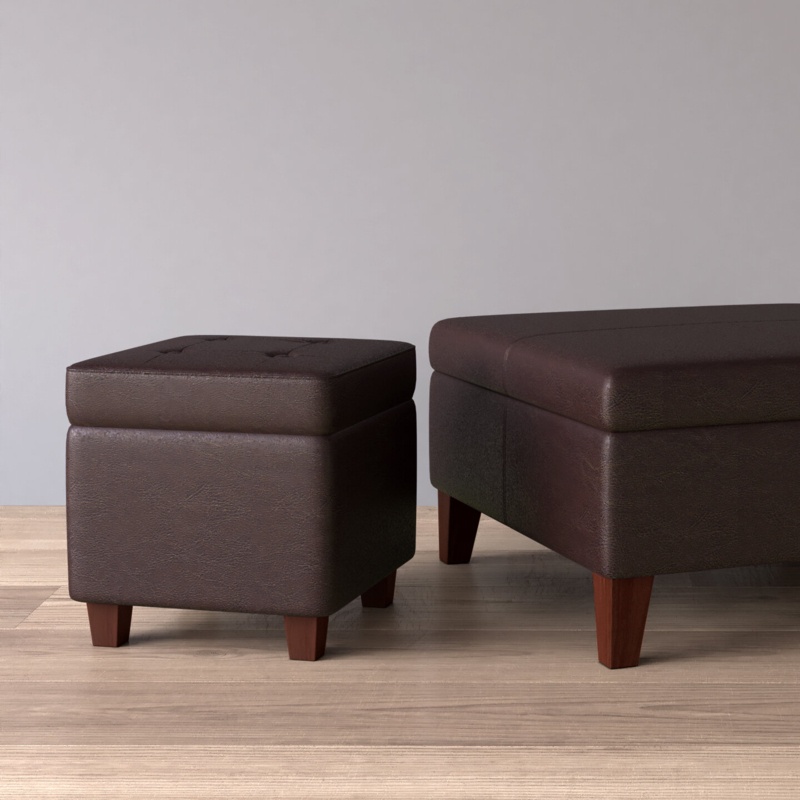 Whitnash Vegan Leather Storage Ottoman