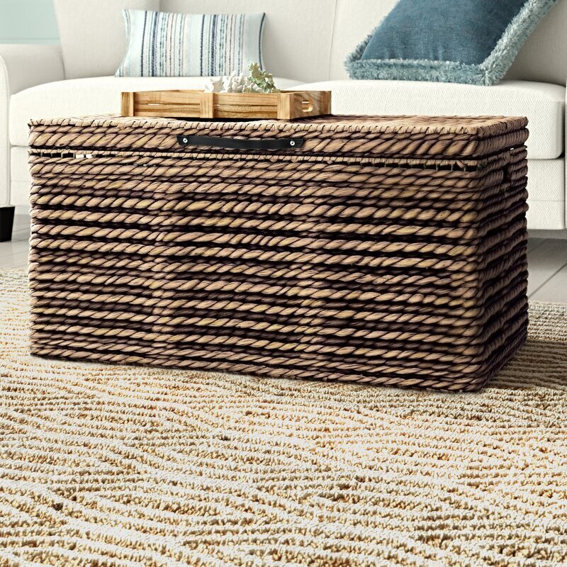 Wicker Decorative Storage Chest Without Latch