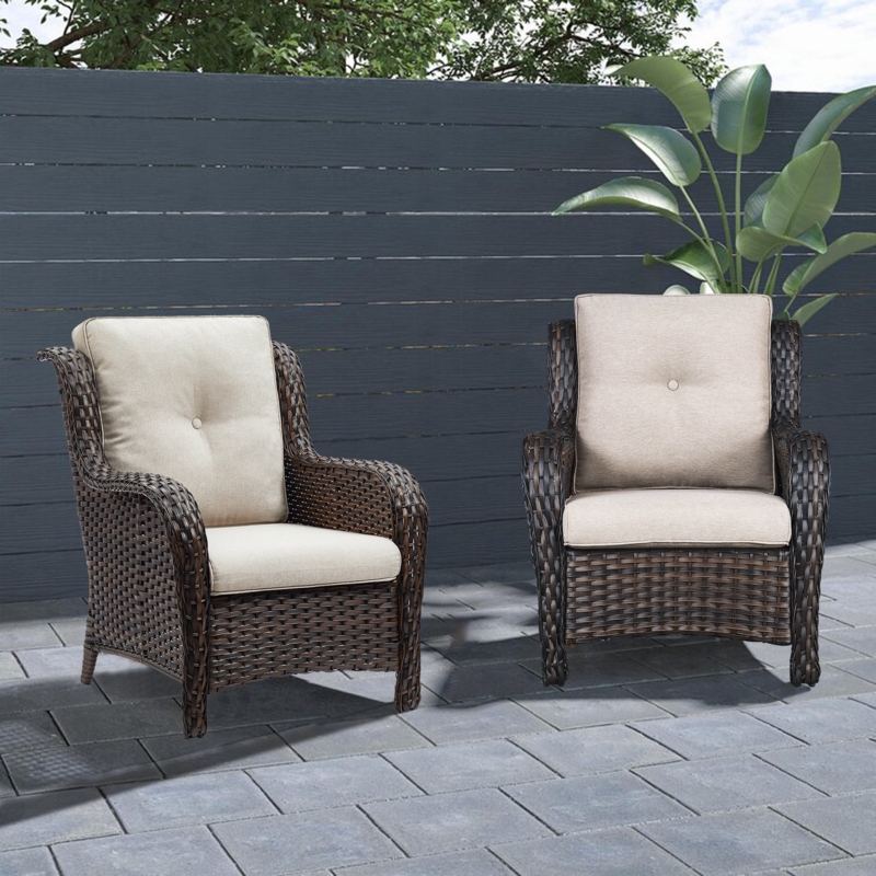 Powder-Coated Steel Wicker Patio Chair