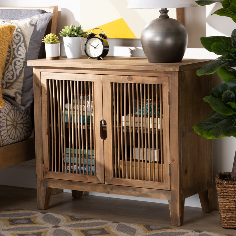 Wicklow 26.77'' Tall Solid Wood 2 - Door Accent Cabinet