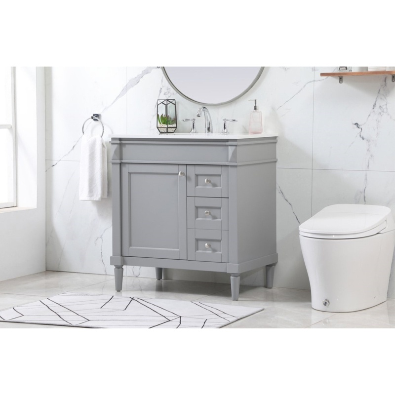 Wigston 32'' Free-standing Single Bathroom Vanity with Quartz Vanity Top