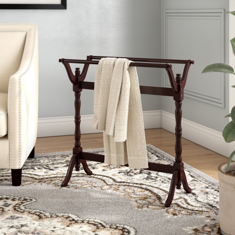 Cherry Wood Quilt Rack with Turned Legs