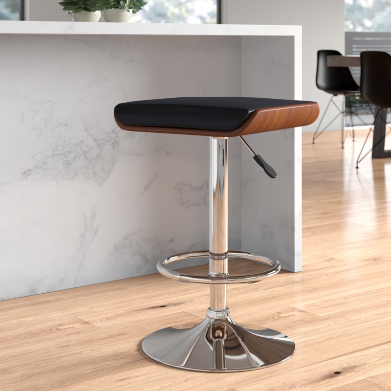 Adjustable Swivel Backless Barstool