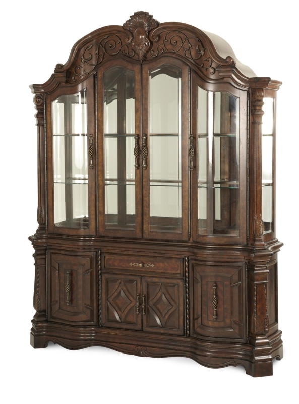 Vintage Fruitwood China Cabinet