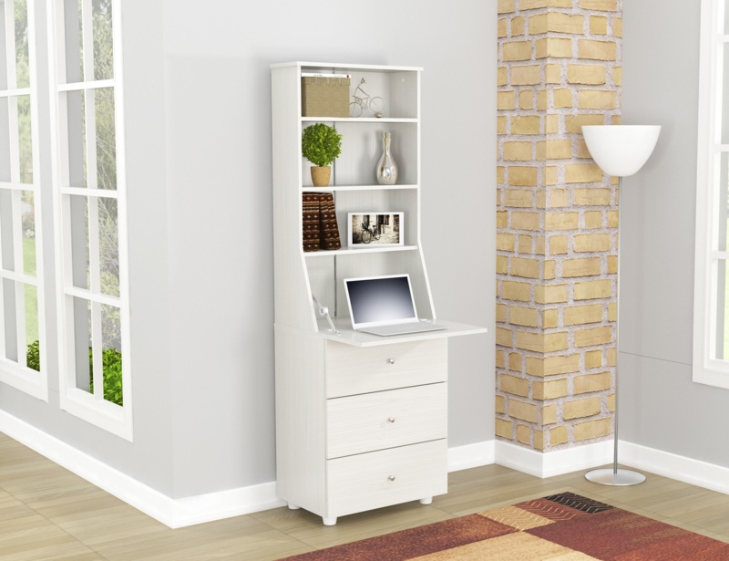 Chic Armoire Desk with Fold-Up Work Surface