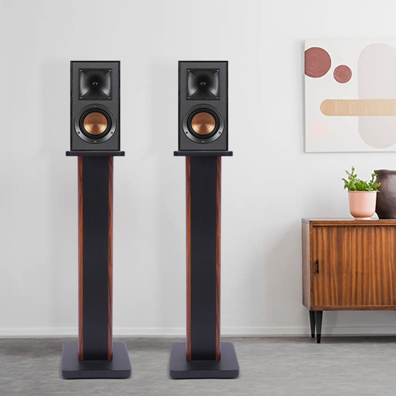 Elegant Wood-Color Speaker Stand