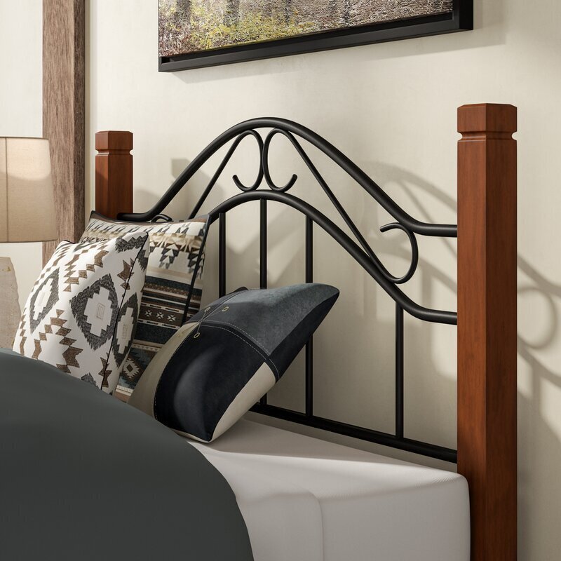 Wood and iron headboard king