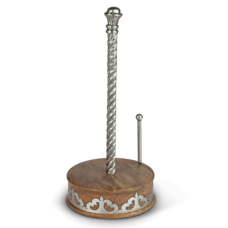 Wood and Metal Paper Towel Holder