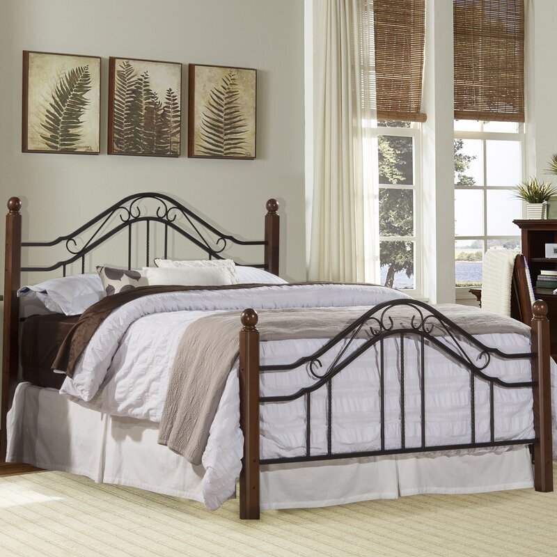 Wood and Wrought Iron Headboard