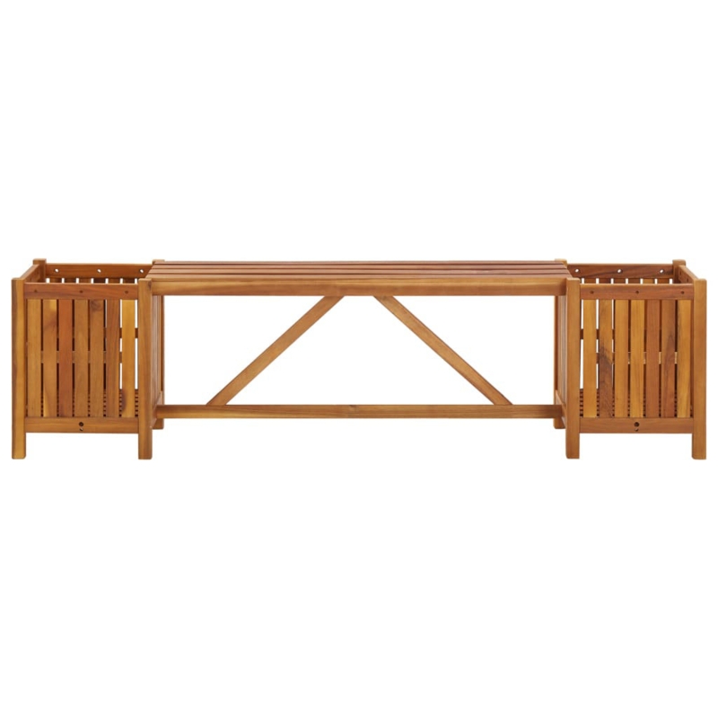 Wooden Garden Bench with Planter Boxes
