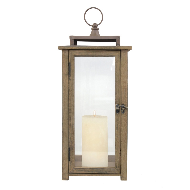 Wood Tabletop Lantern