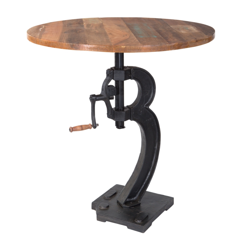 Adjustable Height Solid Mango Pub Table