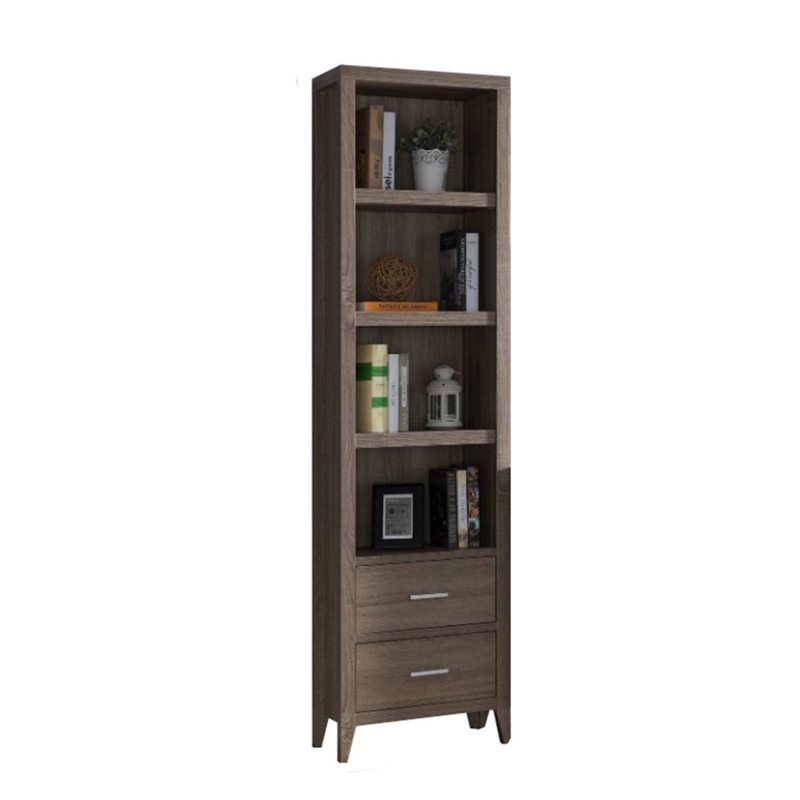 Dark Taupe Media Tower with Storage