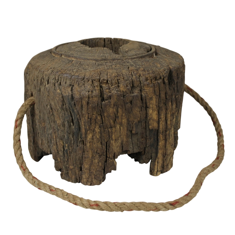 Rustic Salvaged Wood Doorstop with Rope Handle