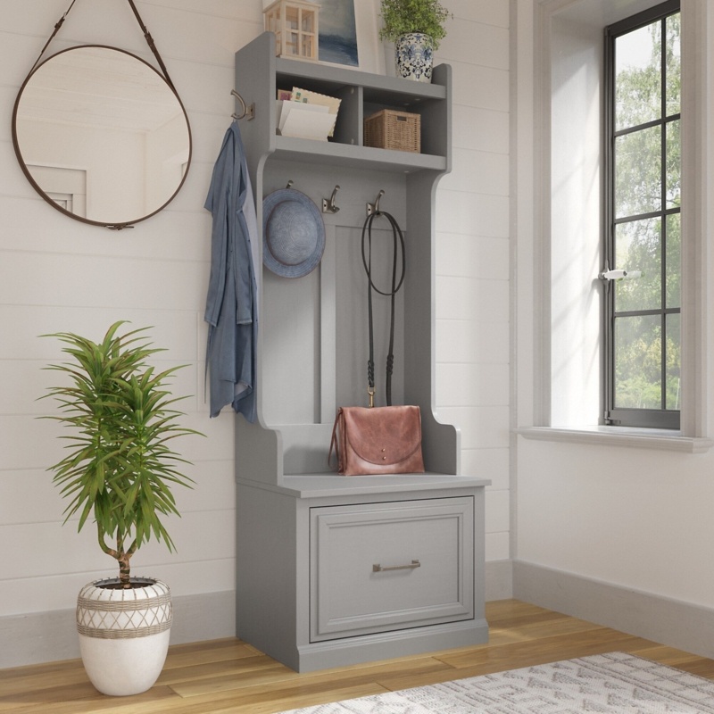 Woodland 24.489'' Wide Hall Tree with Bench and Shoe Storage