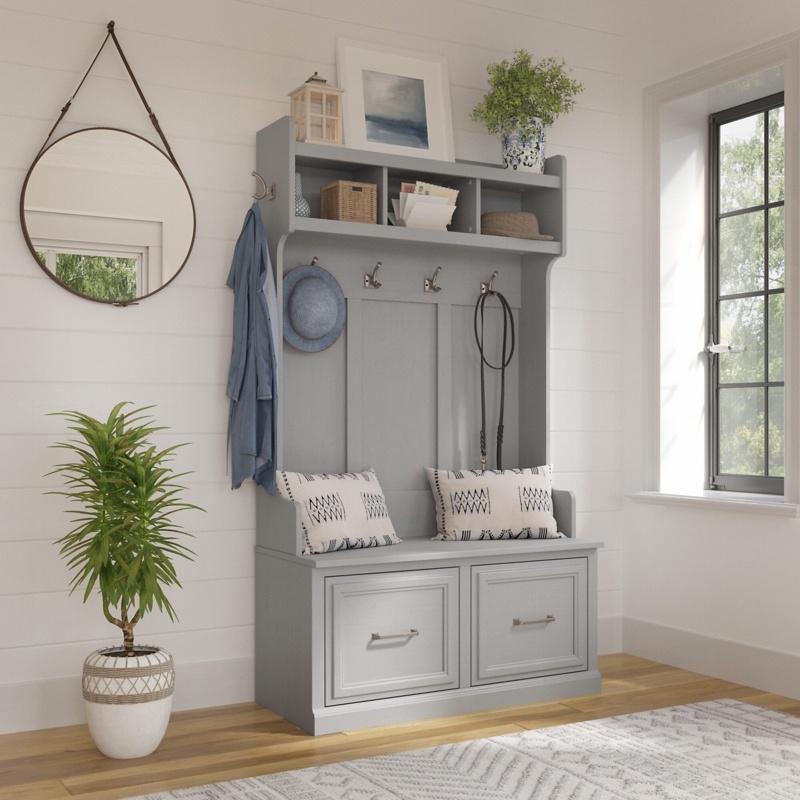 Woodland 39.72'' Wide Hall Tree with Bench and Shoe Storage