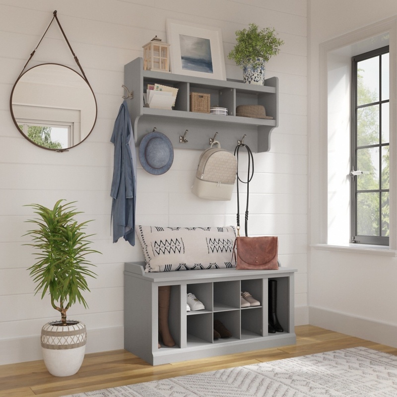 Woodland 39.72'' Wide Hall Tree with Bench and Shoe Storage