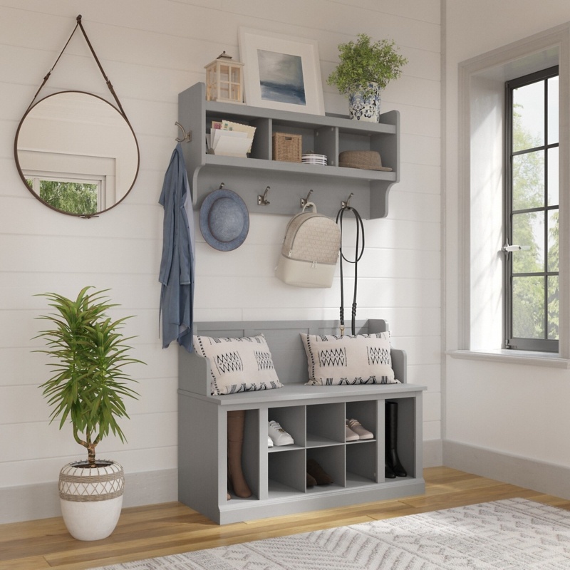 Woodland 39.72'' Wide Hall Tree with Bench and Shoe Storage