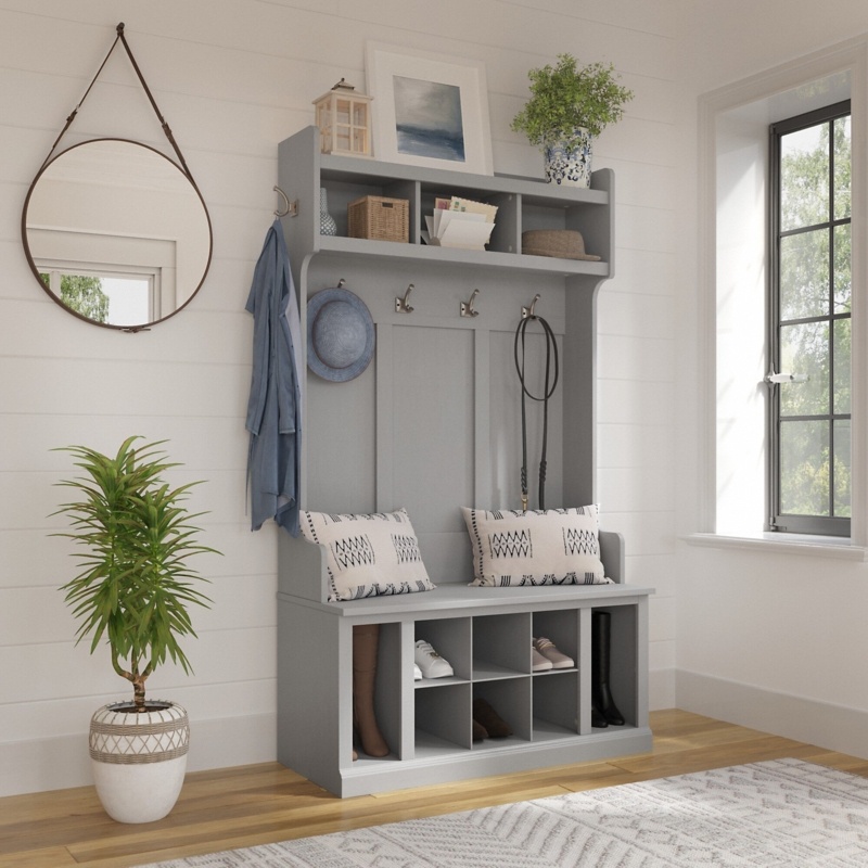 Woodland 39.72'' Wide Hall Tree with Bench and Shoe Storage