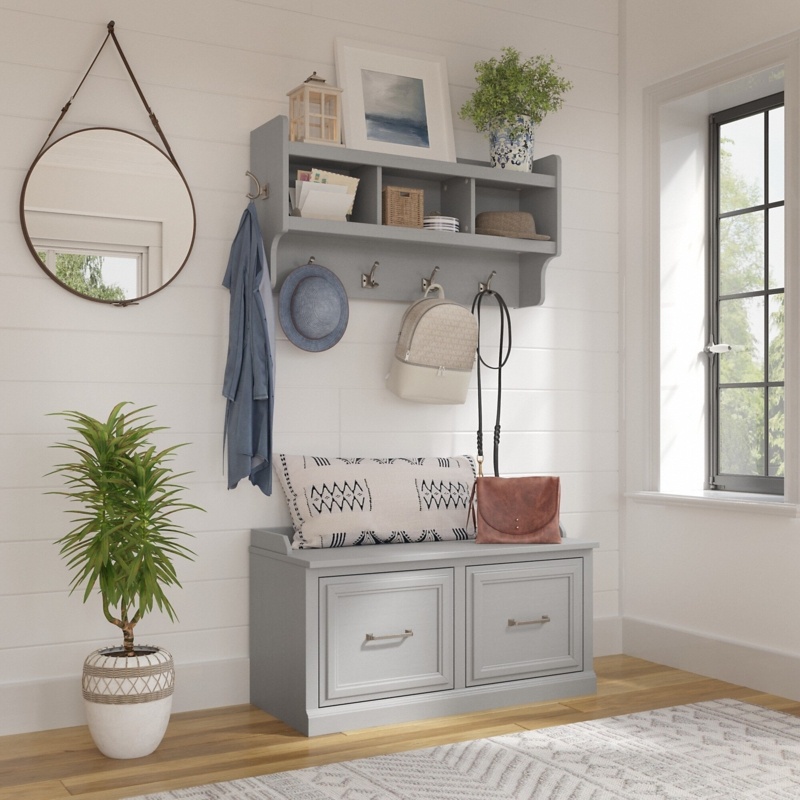 Woodland 39.72'' Wide Hall Tree with Bench and Shoe Storage