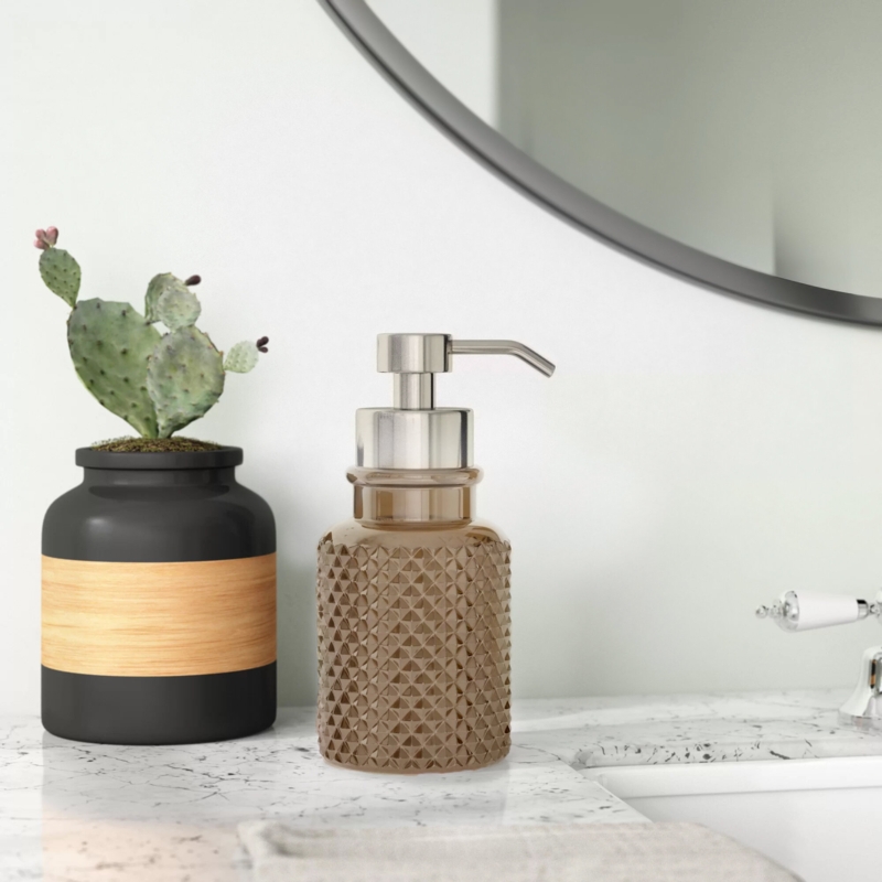 Glass Foaming Soap Dispenser with Metal Pump