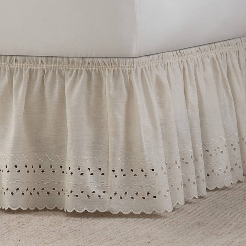 Wrap Around Eyelet Ruffled 15" Bed Skirt