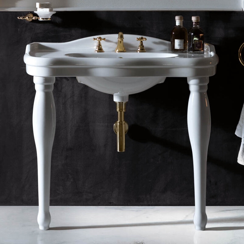 Classic Ceramic Bathroom Sink with Nostalgic Shapes