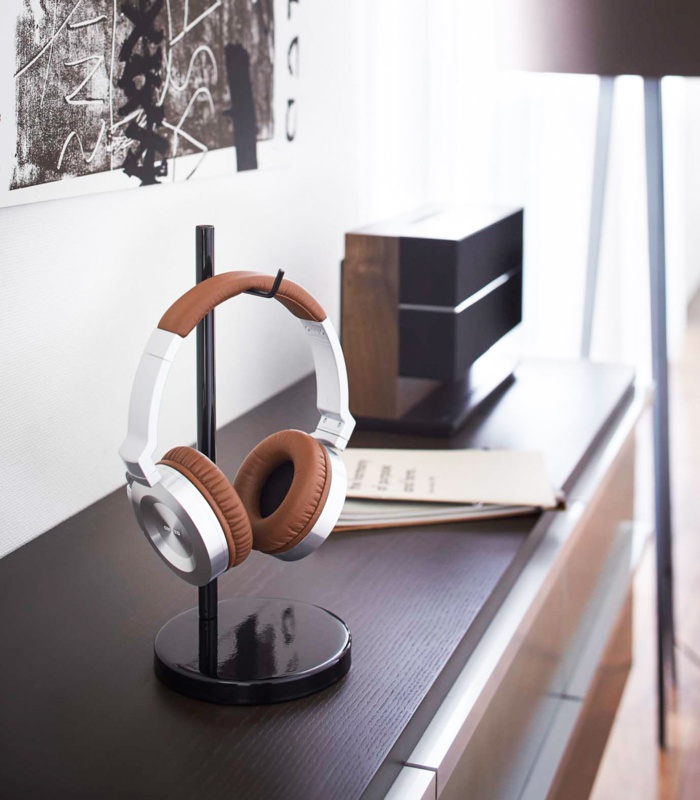 Yamazaki Home Office Desk Headphone Stand - Headset Holder - Round Base, Round, Steel