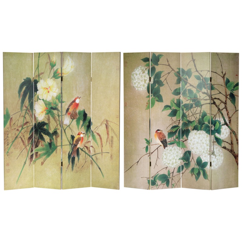 Yasin 64" W x 71" H 4 - Panel Canvas Folding Room Divider