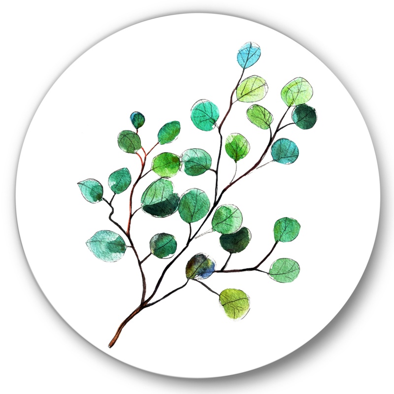Young Eucalyptus Leaves And Branches IV - Unframed Painting on Metal