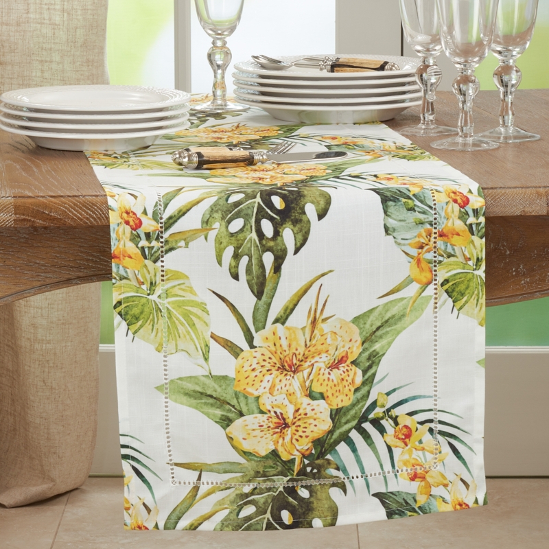 Tropical Flower Table Runner