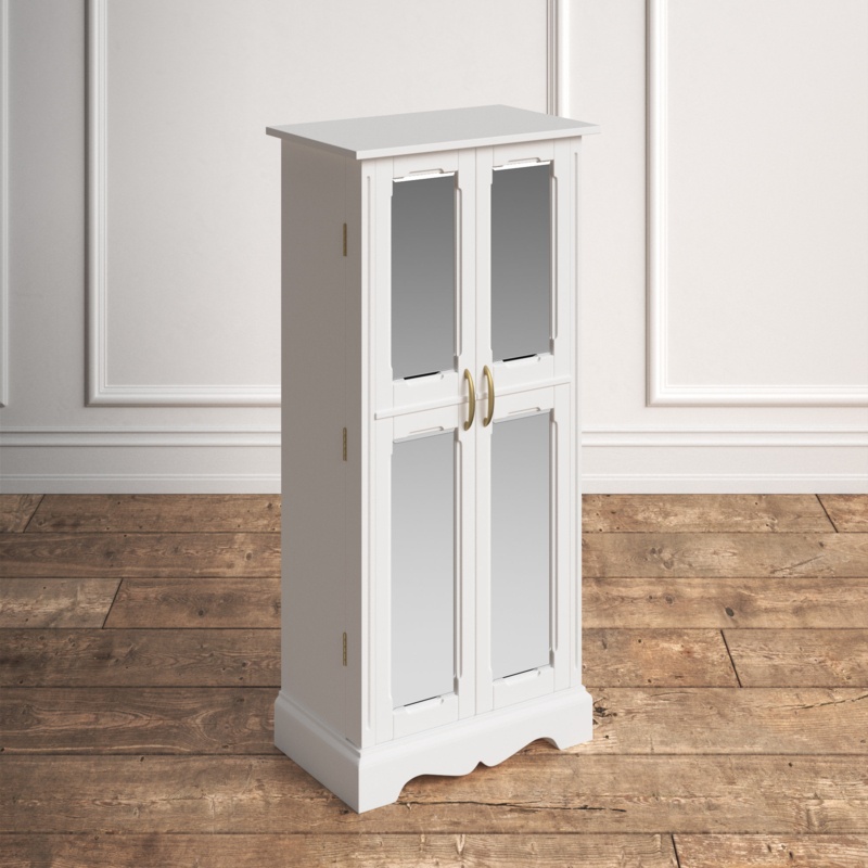 Jewelry Armoire with Mirror and Drawers